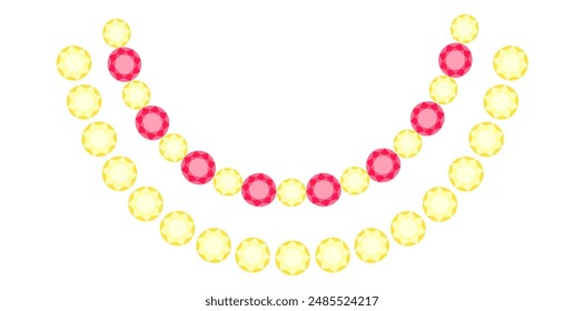Doodle Fashion Layered Necklace Vector Illustration.	