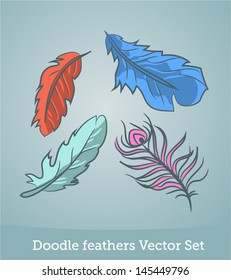 Doodle feather set