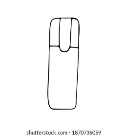 Doodle felt tip pen icon in vector. Hand drawn felt tip pen icon in vector. Isolated doodle illustration of felt tip pen. Marker doodle icon in vector
