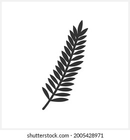 Doodle Fern Icon Isolated On White. Stencil Plant. Leaf Vector Stock Illustration. EPS 10