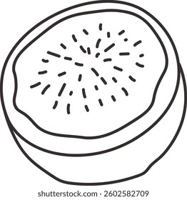 Doodle Fig Half Fruit Vector Illustration