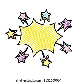 doodle figure pop art message with stars