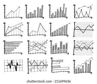 Doodle Finance Graph, Vector Illustration EPS 10.