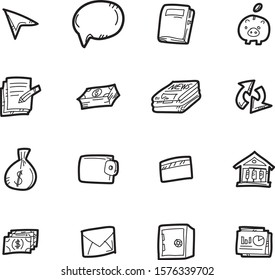 The doodle finance icon set.