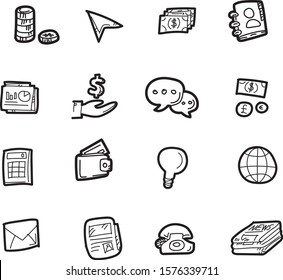 The doodle finance icon set.