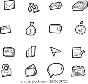 The doodle finance icon set.