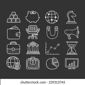 Doodle finance icon set