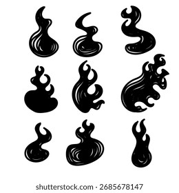 handgezeichnetes Element zum Sammeln von Doodle-Feuerflammen