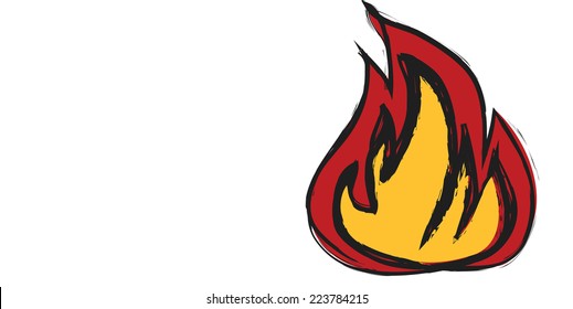doodle fire flames vector