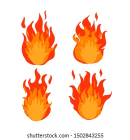 doodle fire illustration with handdrawn cartoon style vector