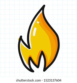 doodle fire logo, hand drawn vector