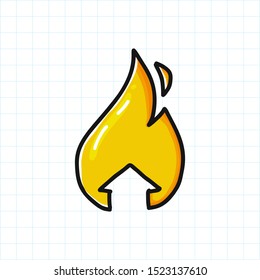 doodle fire logo, hand drawn vector