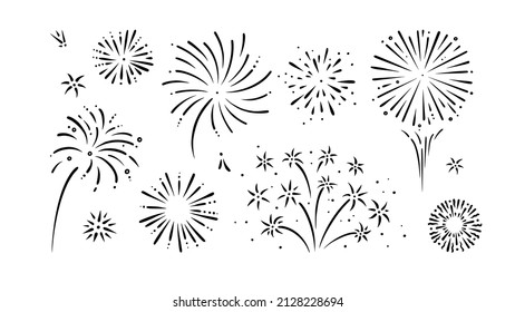 Aparato de pirotecnia de perro. Espléndidas prefecturas para fiestas y celebraciones. Ilustración del vector aislada en fondo blanco