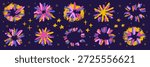 Doodle fireworks and crayon confetti spark celebrate on pastel background. Event branding for festivals using a colorful crayon firework aesthetic.