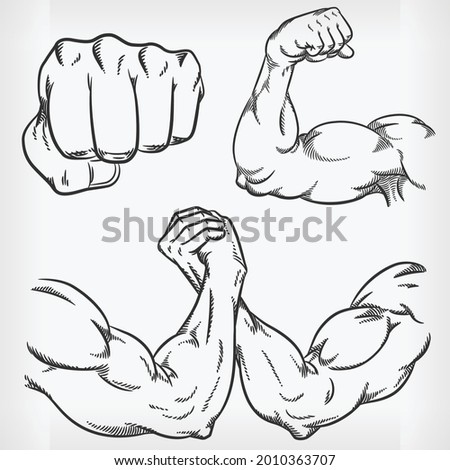 Doodle Fitness Gym Sketch Bodybuilding Drawing Vector Illustration