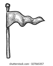 doodle flag, vector illustration