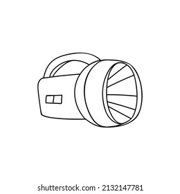 Doodle flashlight icon in vector. Hand drawn flashlight icon in vector