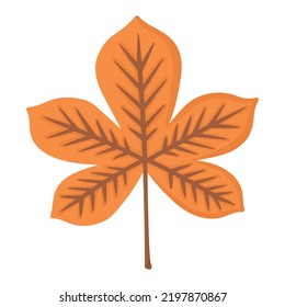 Doodle Flat Clipart. Autumn Leaf Fallen From A Tree. All Objects Are Repainted.