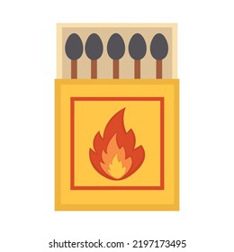 Doodle flat clipart. Camping box of matches. All objects are repainted.