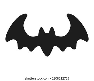 Doodle flat clipart. Cute black bat. All objects are repainted.