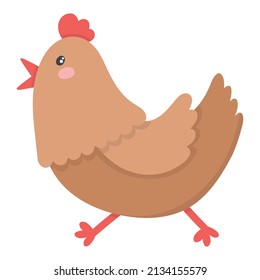 doodle flat clipart cute domestic chicken (cockerel)