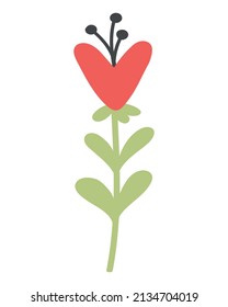 La flor tierna de la clienta plana de Doodle. Es fácil cambiar de color.