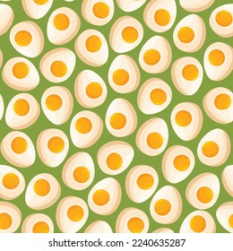 Doodle flat clipart. Cute half of an egg pattern. All objects are repainted.