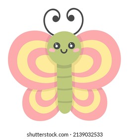 doodle flat clipart cute little butterfly