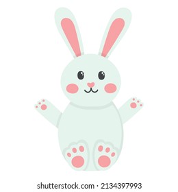 doodle flat clipart cute sitting easter bunny