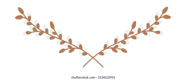 doodle clipart plano delicada corona de primavera de flores y ramas