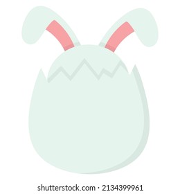 doodle flat clipart easter egg with rabbit