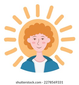 Piloto plano Doodle. Ilustración sobre la salud mental. Se Repintan Todos Los Objetos.