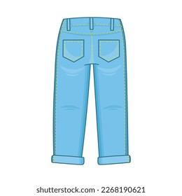 Doodle flat clipart. Lovely pair of unisex jeans. All colors are easy to change.