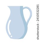 Doodle flat clipart. Simple illustration of an empty glass jug