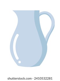 Doodle flat clipart. Simple illustration of an empty glass jug