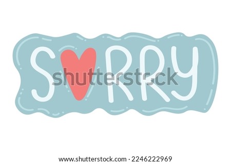 Doodle Flat Clipart. Vector sticker with lettering. All Objects Are Repainted.