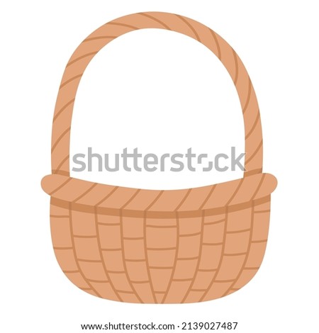 doodle flat clipart wicker basket
