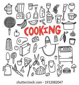 doodle flat cooking vector illustration, isolated object ideal for background