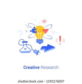 Doodle flat design icon vector illustration concept. Creative research.