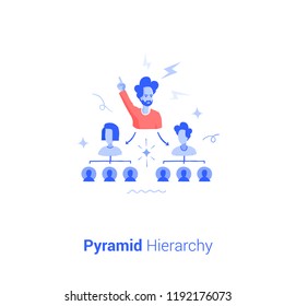 Doodle flat design icon vector illustration concept. Pyramid hierarchy