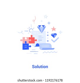 Doodle flat design icon vector illustration concept. Tasks solutions