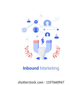 Doodle flat design icon vector illustration concept. Inbound marketing.
