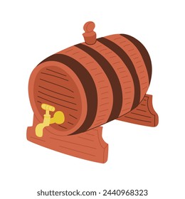 Doodle flat hand drawn beer barrel. Colored illustration can be used for celebration St Patricks day or Octoberfest. Ideal for decoration, stickers, printout