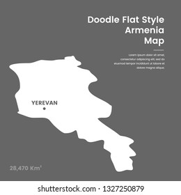 Doodle Flat Style Armenia Map