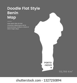 Doodle Flat Style Benin Map