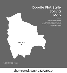 Doodle Flat Style Bolivia Map