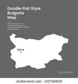 Doodle Flat Style Bulgaria Map