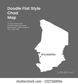 Doodle Flat Style Chad Map
