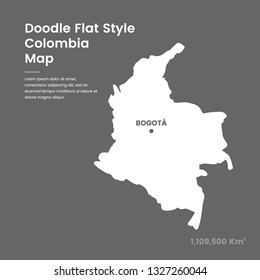 Doodle Flat Style Colombia Map