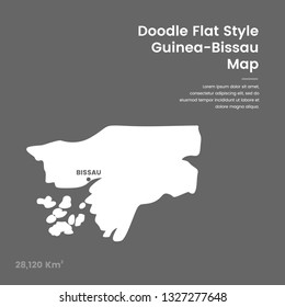 Doodle Flat Style Guinea Bissau Map